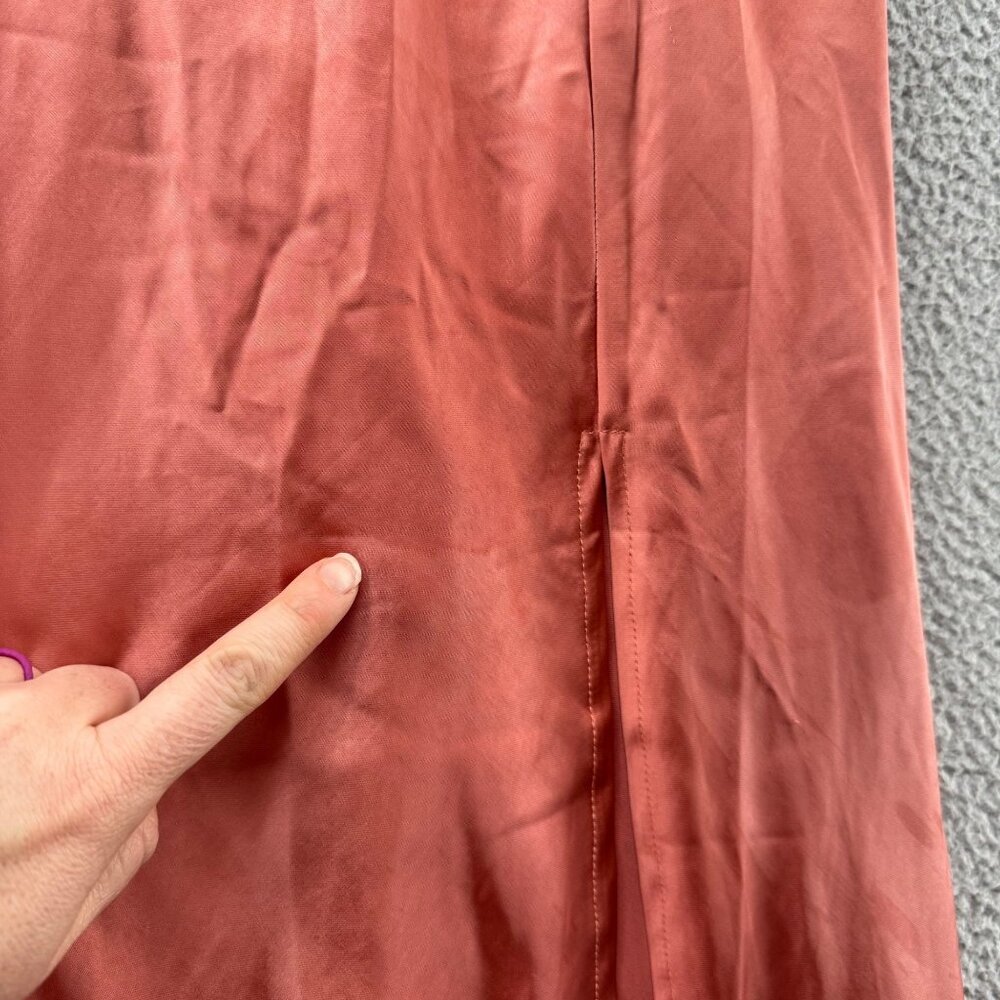 Here Comes The Sun Maxi Dress Gown Pink Satin Strapless Formal Size M - Picture 14 of 14